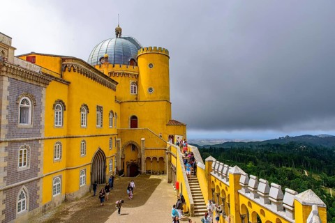 Pena Palace, a Romanticist castle in Sintra, Portugal