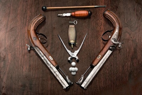 Duelling pistols became an indispensable attribute of high-ranking personalities, as was already
