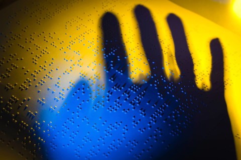 A book written in Braille for the blind. Braille for the blind, A book written in Braille. Braille
