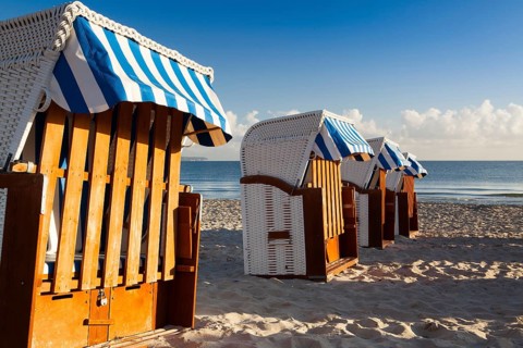 Morning on the beach in Binz, Ruegen Island, Germany