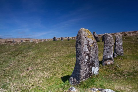 Scorhill Stone Circle in Dartmoor in Great Britain - HDR Image