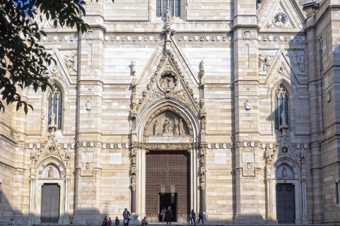 Main door of the Cathedral dedicated to Saint Januarius, the patron saint of the city, Naples,