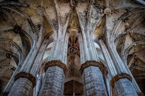 Santa Maria del Mar church, apse, Barcelona, Catalonia, Spain