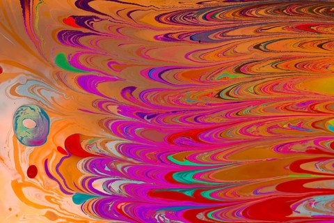 Traditional Ottoman Turkish marbling art patterns as abstract background