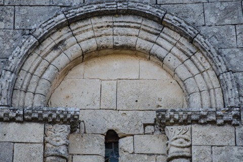 Window, Romanesque hermitage of San Frutos, Las Hoces del Río Duratón Natural Park, Segovia