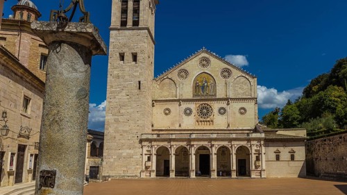 Outside view of the beautiful Duomo of Spoleto Italy