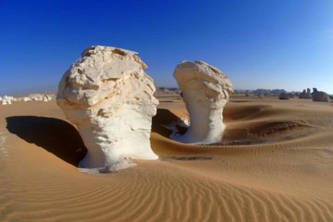 Egypt, White Desert, bizarre sandstone cliffs, Middle East