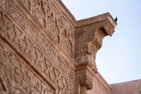 Ancient wall of the famous Kasbah of the Udayas in downtown Rabat, Morocco