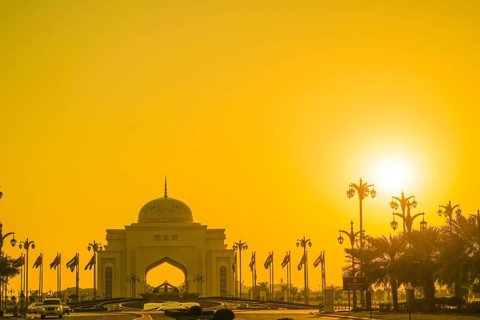 Qasr al-Watan and dusk (UAE · Abu Dhabi). Shooting Location: Abu Dhabi