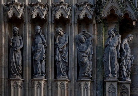 North-west side with virgins, complete view of the Foolish Virgins, St., Sankt, Saint