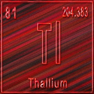 Thallium chemical element, Sign with atomic number and atomic weight, Periodic Table Element