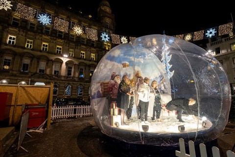Mercado de Navidad de George Square, Glasgow, lowands, Reino Unido