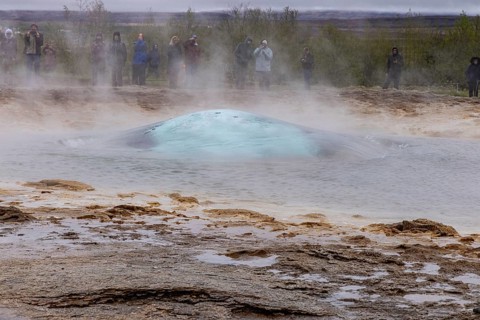 Geyser eruption, Strokkur, Geyser, Iceland