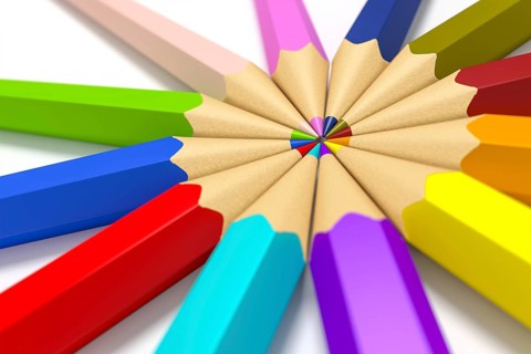 3d rendering of some color pencils