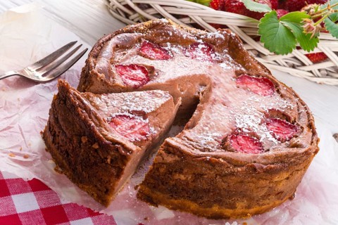 Chocolate cheese cake with Strawberry