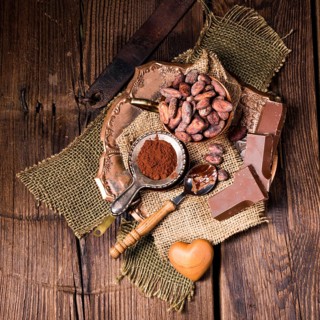 Chocolate cocoa and cocoa beans