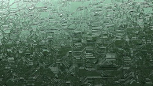 An illustration of a strange circuit board background