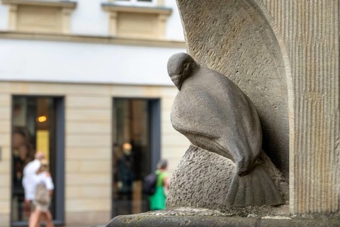 An image of the famous dove statue figure in Muenster Germany