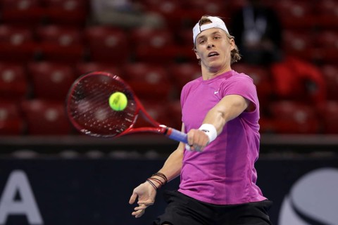 Sofia, Bulgaria - 10 November, 2020: Canada's Denis Shapovalov in action against Moldova's Radu