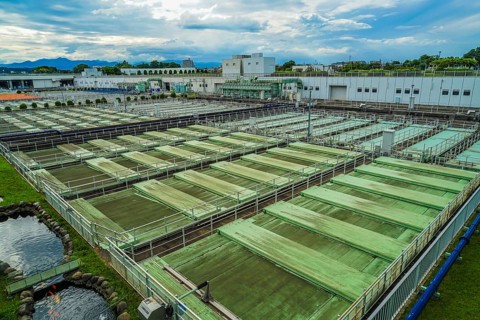 Tama River upstream Water Reclamation Center (Tokyo Bureau of Sewerage). Shooting Location: Tokyo