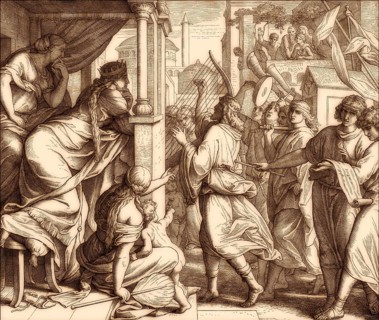 David bringing the ark of the covenant to jerusalem, Old Testament, by Julius Schnorr von