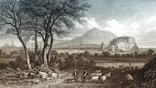 View from Craigleith, Edinburgh, Scotland, 19th century, from Modern Athens by Th. H. Shepherd