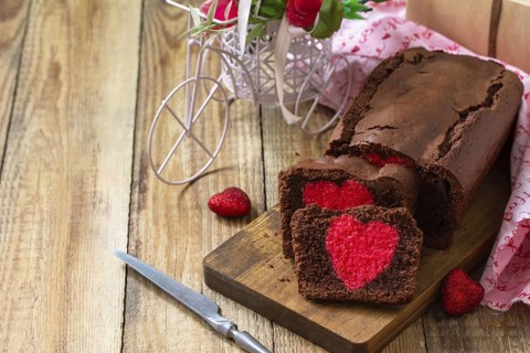 St. Valentine's Day, Birthday or Mother's Day dessert, homemade festive food. Homemade sweet