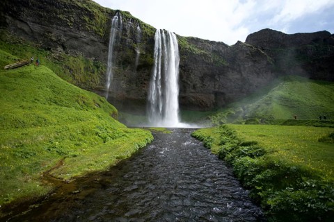 Seljalandsfoss waterfall in the south of Iceland
