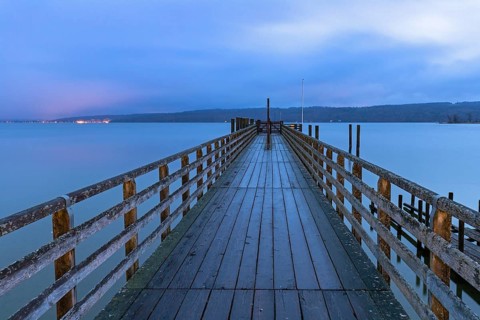 Rainy winter morning in Dießen am Lake Ammer