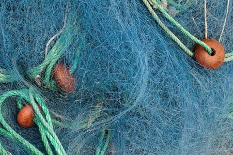 Blue color fishing nets background