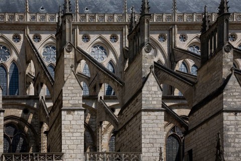 Bourges, Cathedral. Nave façade detail, St., Saint, Saint