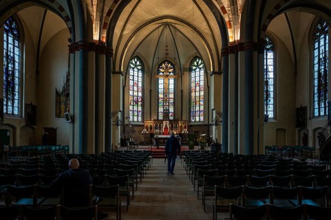 Ootmarsum, Overijssel, The Netherlands, July 13, 2024 - Roman catholic interior design of the Holy