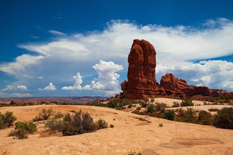 Arches National Park, Moab, Utah, USA. Bordered by the Colorado River in the southeast, it is known