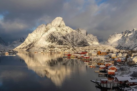 Hamnoy in winter, Lofoten, Nordland, Norway