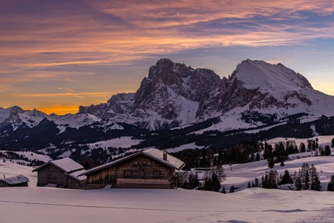 Sunrise on the Seiser Alm, South Tyrol, Italy