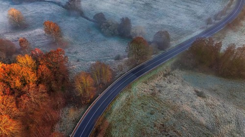 Foggy mood sunrise Selketal Harz