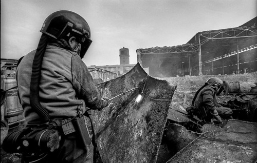 Germany, Bitterfeld, 31 March 1992, Chemiekombinat Bitterfeld, decommissioned Bitterfeld power