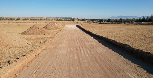 Empty highway road construction works. Transportation development. Nicosia Cyprus