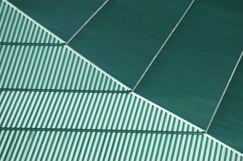 Background texture of a green conference center roof