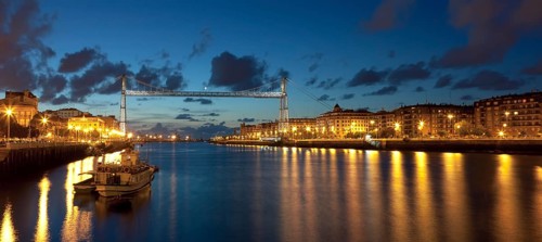Suspension Bridge in Portugalete, Bizkaia, Basque Country, Spain