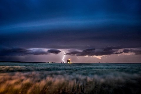 Lightning Storm Clouds Canada Saskatchewan Dramatic Summer
