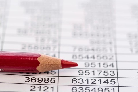 A table with turnover and expenditure figures. Symbol photo for costs, profit, Controlling Austria
