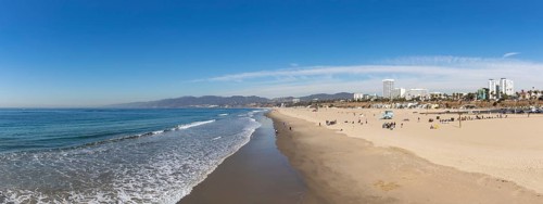 A panorama picture of the Santa Monica State Beach