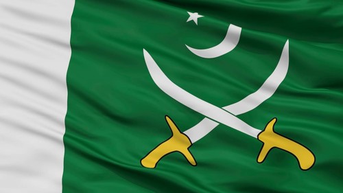 The Pakistani Army Flag, Closeup View