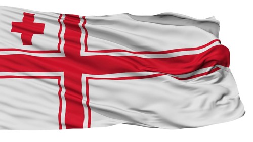 Tonga Naval Ensign Flag, Isolated On White Background