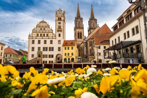 Neumarkt of Oschatz in spring 2