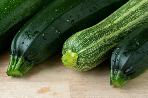 Fresh zucchini on cutting board