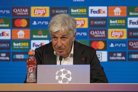 Football match, Coach Gian Piero GASPERINI Atalanta Bergamo at the press conference after the