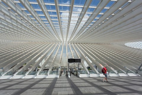 Liège-Guillemins train station by architect Santiago Calatrava, Liege, Belgium