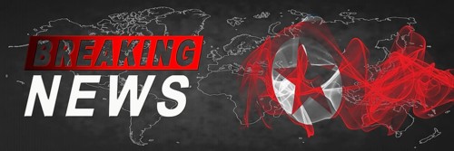 North Korea Breaking News, Smoke Flag Background